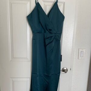 Lulus green satin dress